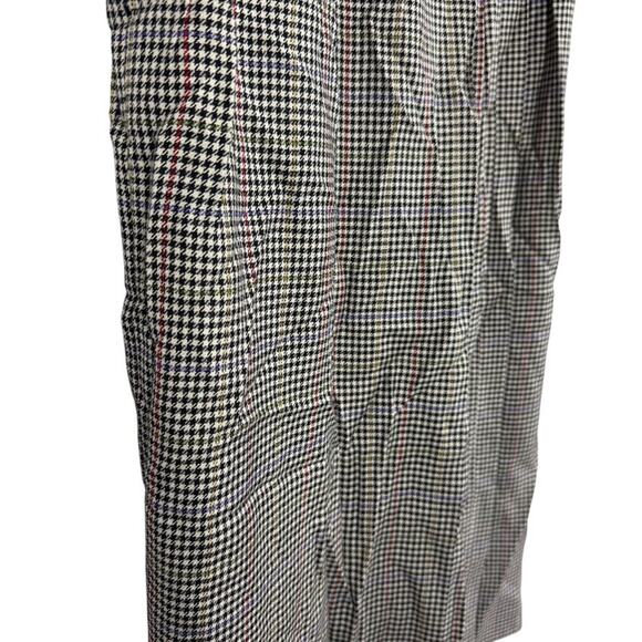 Susan Bristol Wool Blend Pleated Long Lined Houndstooth Skirt USA Made sz 12 - Picture 3 of 16